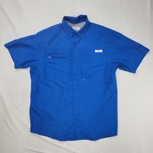 Gander Mountain Guide Series Men’s Medium Shirt Blue Short Sleeve Button Up